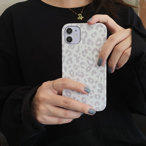 Leopardmønstret mykt deksel for Apple iphone13promax med Fashion Fra