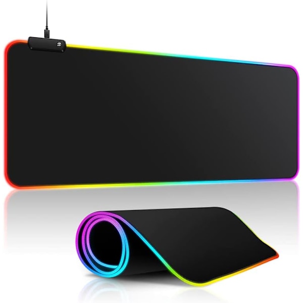 Stor RGB Gaming Musemåtte - 10 Lystilstande Touch Control Udvidet