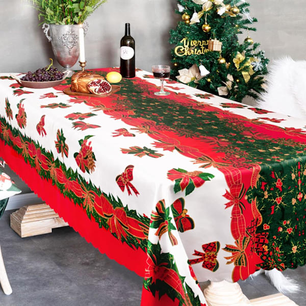 1PC Juleduk Julefestdekorasjoner Rød Polyester Rektangel