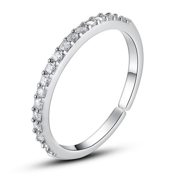 Simulerede diamant stablebare ringe evighedsbånd til kvinder
