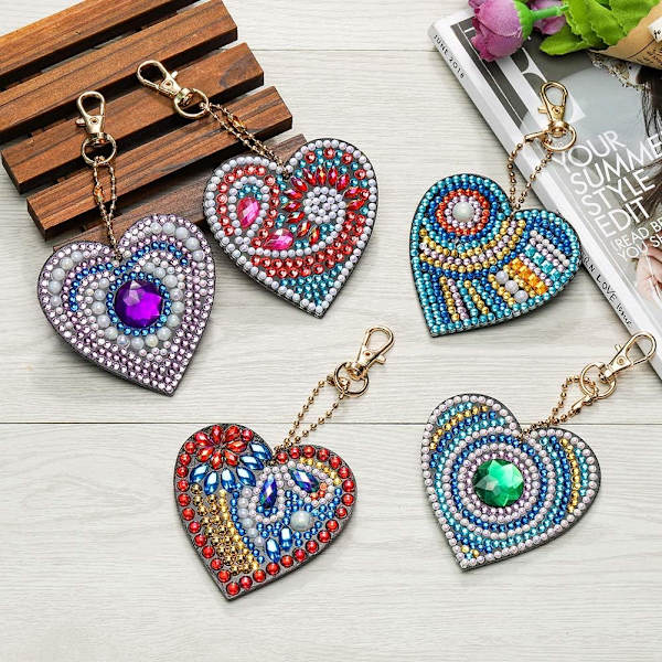 5D DIY Full Diamond Painting Keychain Rhinestone Painting Embroid