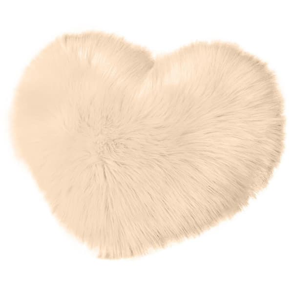 Faux Päls Hjärtaformad Fluffig Soffa Sovrum Ländryggskudde