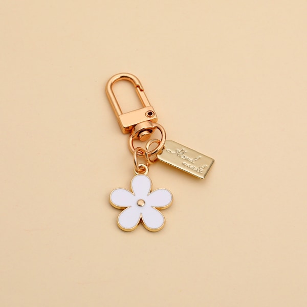 3st Nyckelringar för kvinnor, Flower Bag Charms Emaljerad Nyckelring för