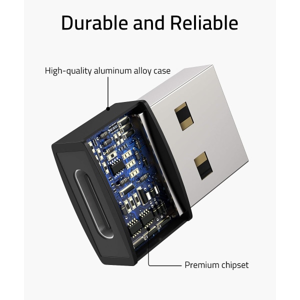 USB A til USB C Adapter Sort