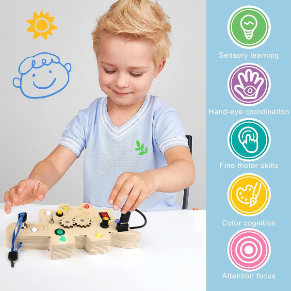 1st Busy Board Montessori träleksak - Montessori Activity Board