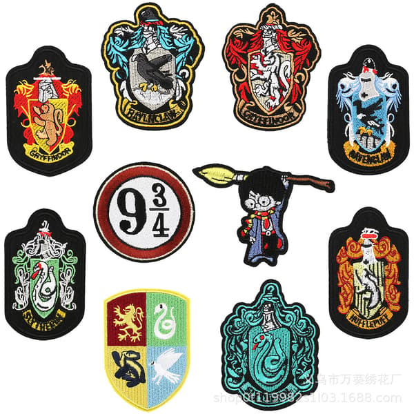 10 st college-stil patchar, Harry broderad patch