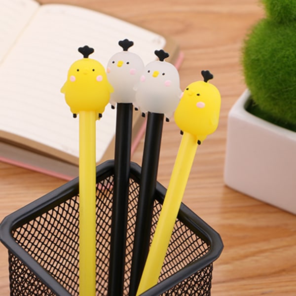 8 pack Black Gel Ink Pens Cartoon Creative Stationery Cute Chicke