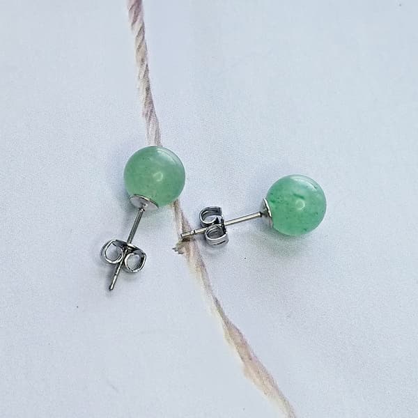 Grønne Jade Øreringe Stud, Jade Stud Øreringe til Kvinder & Mænd, 925 S