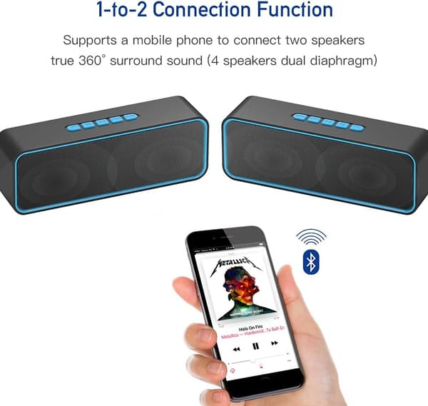 Bluetooth-kaiutin Bluetooth 5.0 Kannettava kaiutin stereolla