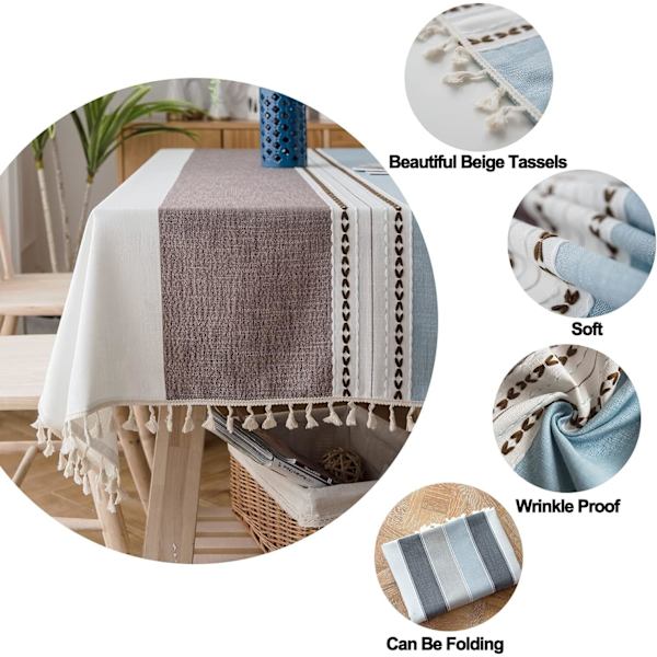 Suorakulmainen pöytäliina puuvillapellavasta Jacquard-pöytäliina pölyltä