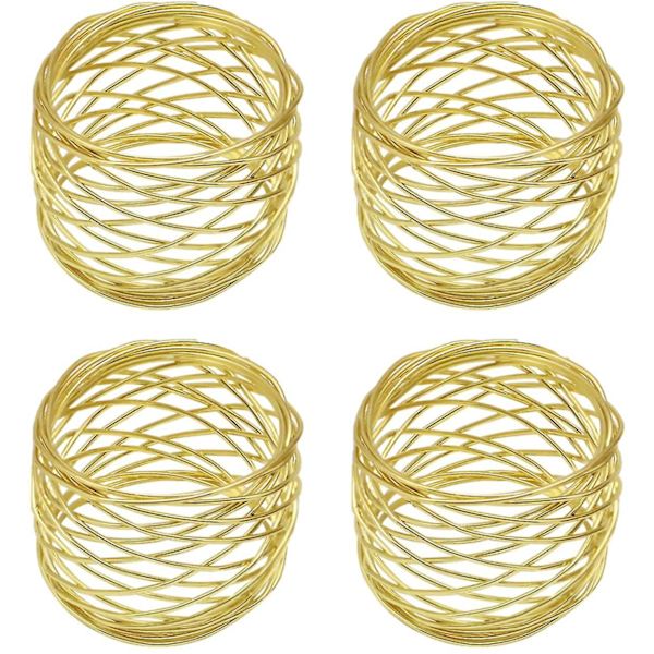 Servietringe, Servietringe, 4 stk. Metal Udhulede Rose Serviet