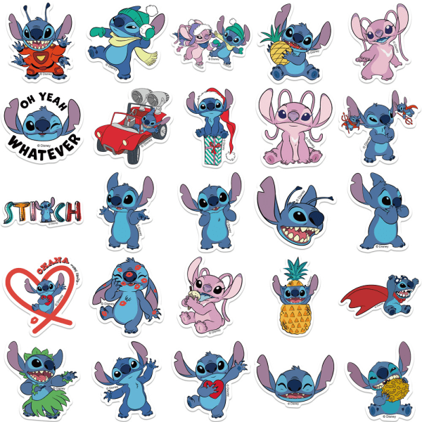 50 st Stitch Stickers, Lilo & Stitch Stickers för vattenflaskor,