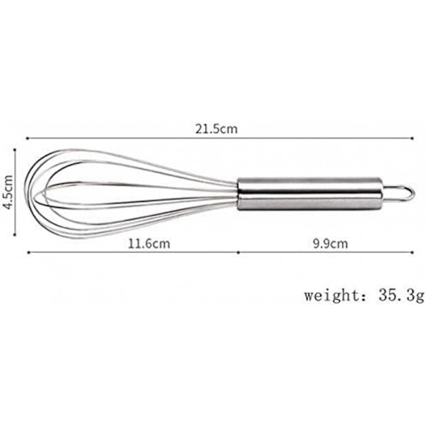 Rustfrit Stålpisker (8,4 tommer, Sølv) - 27 cm - Bageudstyr
