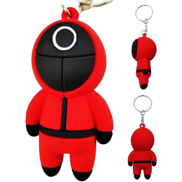 Squid keychain, squid silicone 3D game pendant, Halloween and Chr