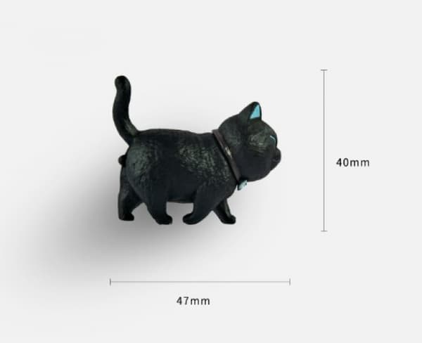 Pieces Dørgreb, Sort Kat Form Blød PVC Gummi Møbelgreb, Ro