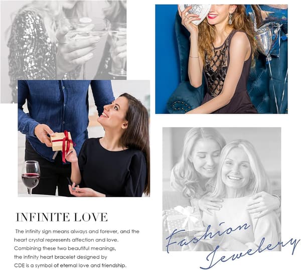 Infinity Hjerte Symbol Charm Armbånd Kvinder Rustfrit Stål 925 St