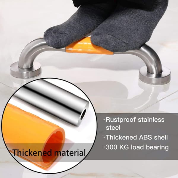 Dusjgrep 1 stk (30 cm oransje) veggmontert rustfritt stål