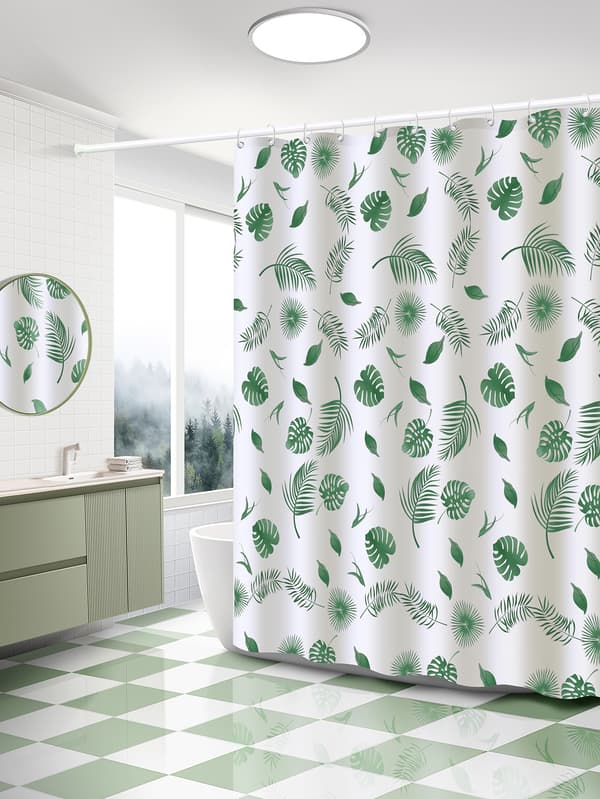 Duschdraperi Foder med 12 Plastkrokar, 180*180cm Plast Duschdraperi