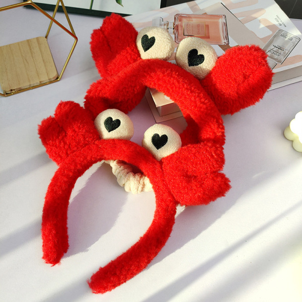 Cute Little Crab Plush Headband,Comfortable Wash Face Bathing Hai