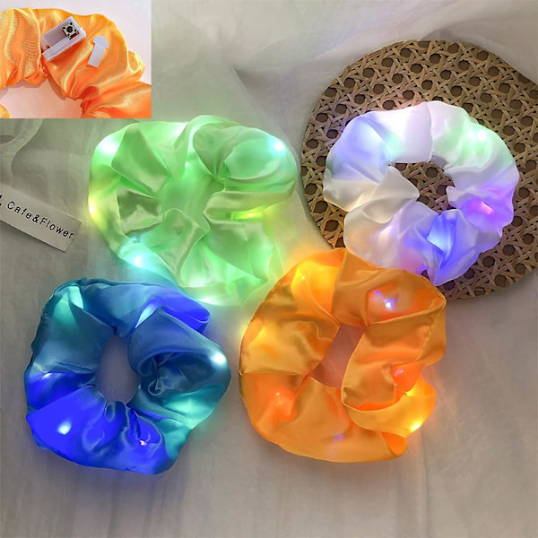 6 stk. LED-hårskrunchies, lysende hårskrunchies, LED-lys Hai