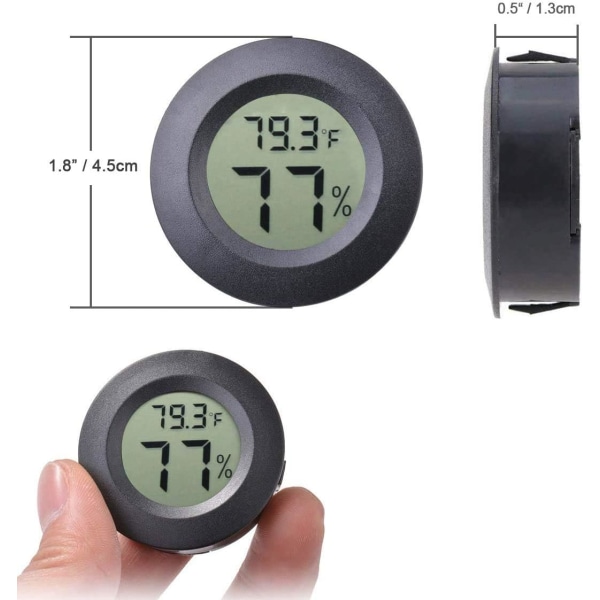 Mini Hygrometer Termometer Digital LCD Display Innendørs Utendørs Hy