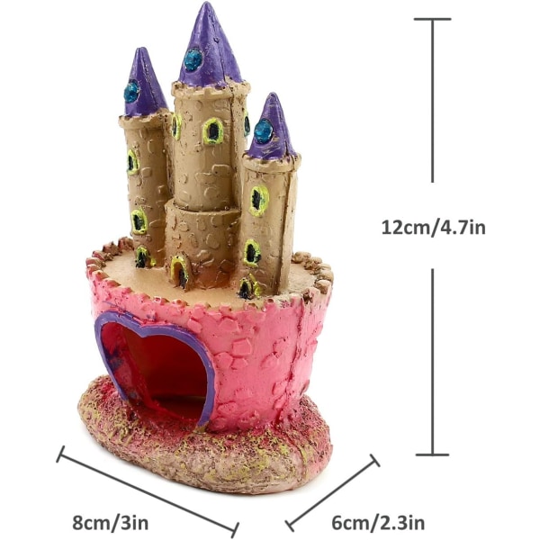 Akvarium Cartoon Castle Dekoration, Resin Castle Tower Fisk Tank