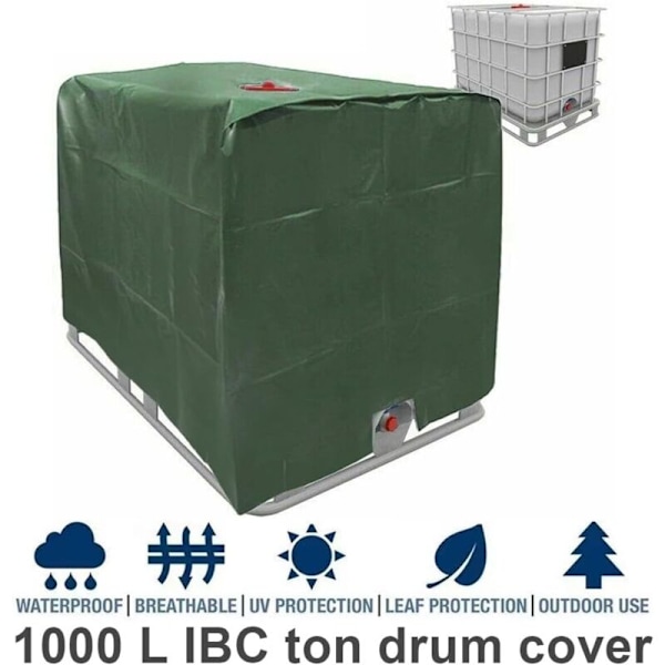 IBC Tankskydd, 210D Oxfordtyg Skyddspresenning för 1000L IBC Behållare Vattentätt IBC Skyddande Överdrag Vattentankskydd 120X100X116cm (Grön)