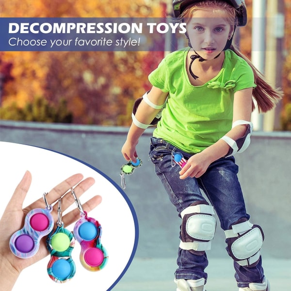 Simple Dimple Fidget Toy, Anti Stress för barn och Mini Tvåfärgad