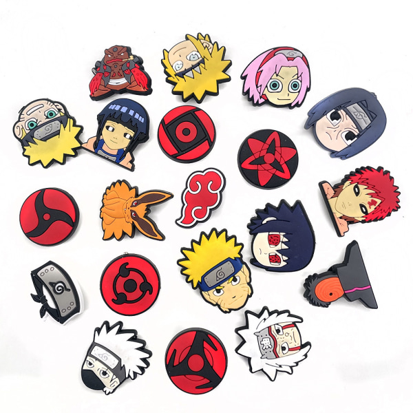 20 kpl Anime Naruto -teemaiset Crocs -kengänkorut DIY -tukkeihin ja sandaaleihin