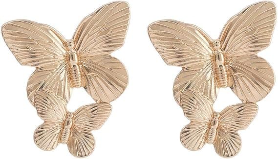 Guld Store Sommerfugle Øreringe Guld Dråbe Øreringe Statement Charm Ea