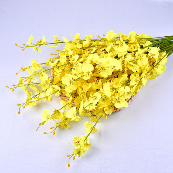 12 st konstgjorda orkidéblommor falska siden dansande lady orkidé Fa