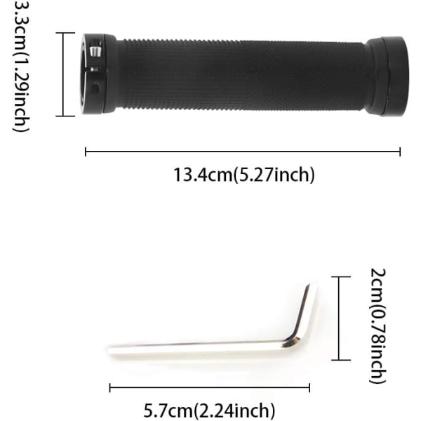 Et par styrestanggrep for MTB-sykkel Dobbeltlåsende gummigrep