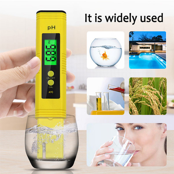 4 i 1 pH-meter, pH-meter tester, pH-tester, pH-meter med LCD-skærm, høj præcisionsopløsning 0,01, swimmingpool pH-meter