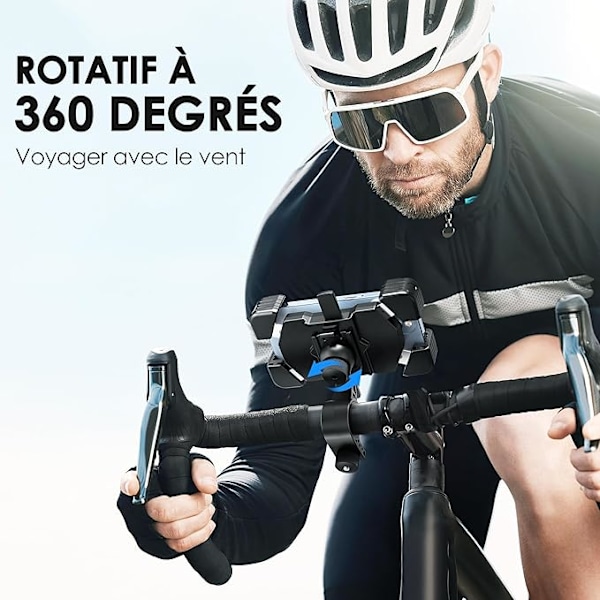 Motorcykeltelefonhållare, cykeltelefonhållare, 360° roterbar telefon