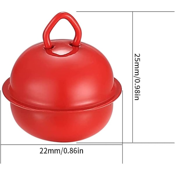 Rød klokke 22mm (X 4) Kreativ hobby ornament julefest fødselsdag