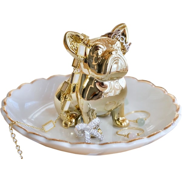 Bulldog Ring Holder Dish Gaver til Mor Bursdagsgave til Kvinner Fr