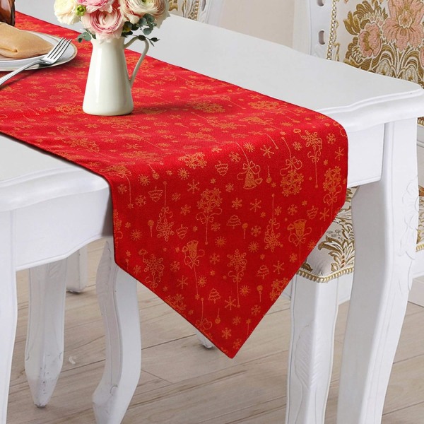 Christmas Table Runner Embroidered Table Runner Snowflake Decor C