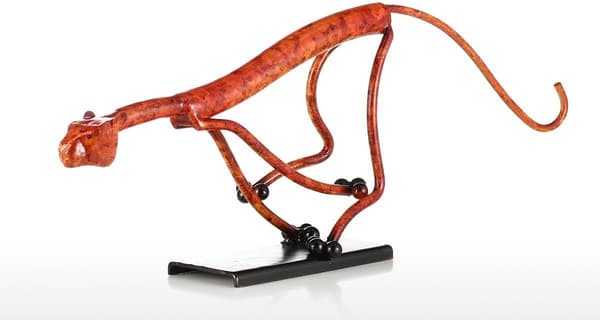 Leopard Overlooking Iron Sculpture Home Interior Decoration Craft