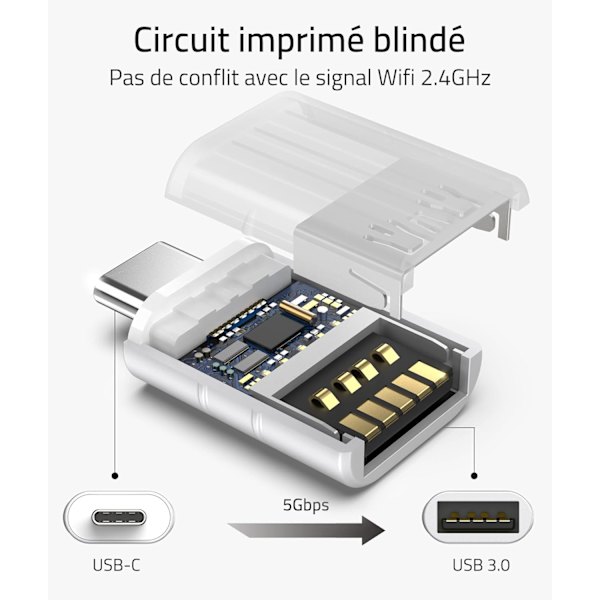 USB C til USB adapter Sæt med 2 USB C han til USB3 hun adapter