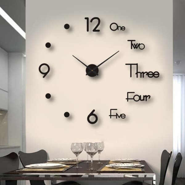 3D DIY Luminous Wall Clock Modern Design Mute Big Digital Acrylic