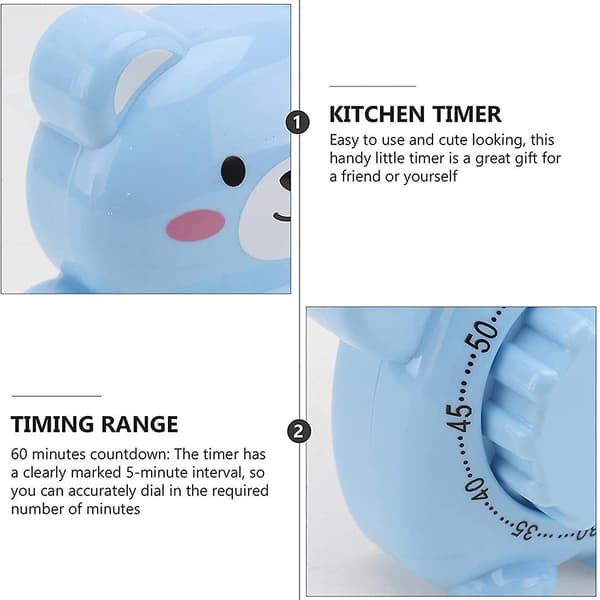 Mekanisk timer Kökstimer 60 min för matlagning, lärande, etc,b