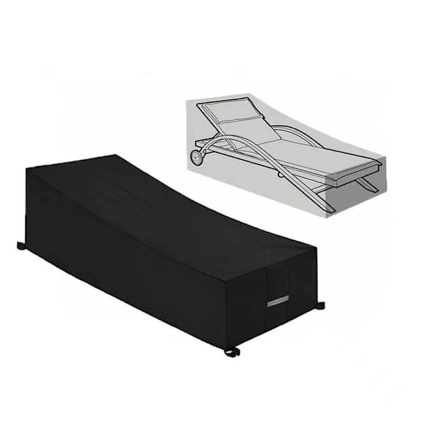 Kampagne Beskyttelsescover, Vandtæt, Vindtæt, Anti-UV, 210D Oxford Stof Beskyttelsescover til Solseng, Liggestol (210x75x40/80cm) – Sort