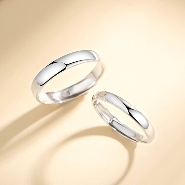 925 Silver Par Ringar för män och kvinnor Alla hjärtans dag Adjusta