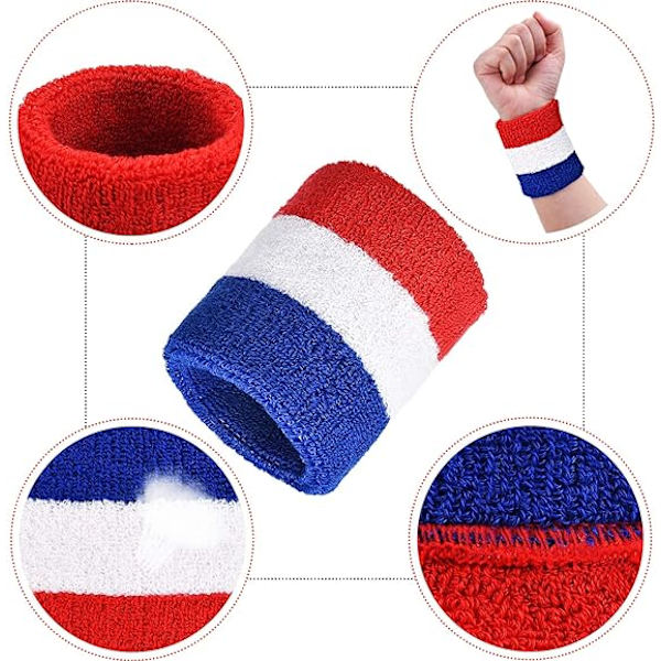12-pack randiga svettband handledsskydd bomull handledsskydd