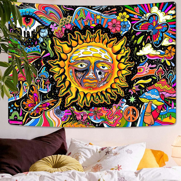 Sublime Tapestry Trippy Tapestry Sun Tapestry Hippie Mushroom Tap