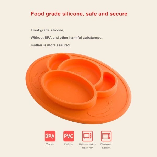 Mini Silicone Baby Tray-Portable-Anti-Slip-with Suction Cup-Dishw