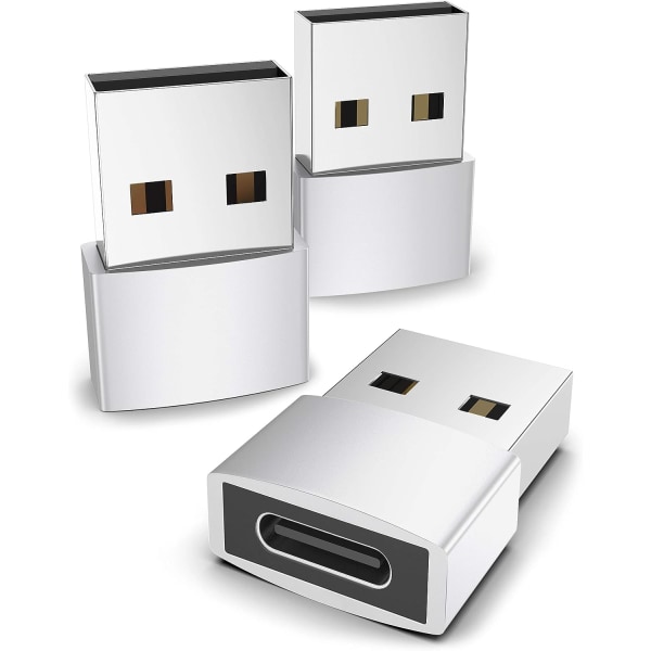 USB A til USB C Adapter Sølv
