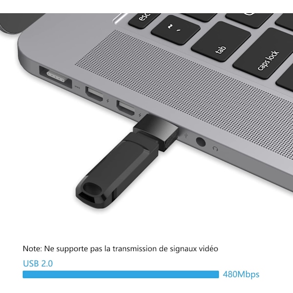 USB C til USB-adapter (2-pak), USB-C hun-til-USB han-adapter,