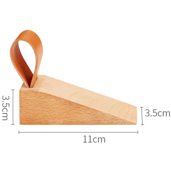 Dørstopper til Gulv, 2 Styk 12*3.5*3.5cm Bøg Dørkile med Non-Sl