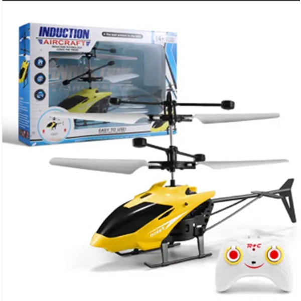 USB-kanavainen RC-helikopteri gyrolla, keltainen